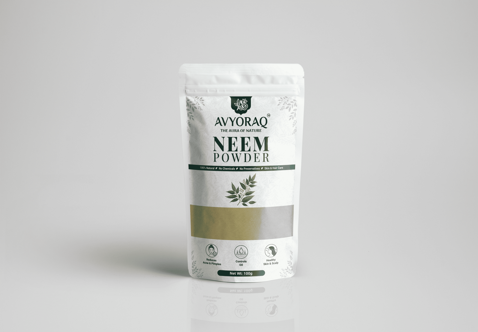 Avyoraq Neem Powder for Clear Skin & Hair Care – 100g
