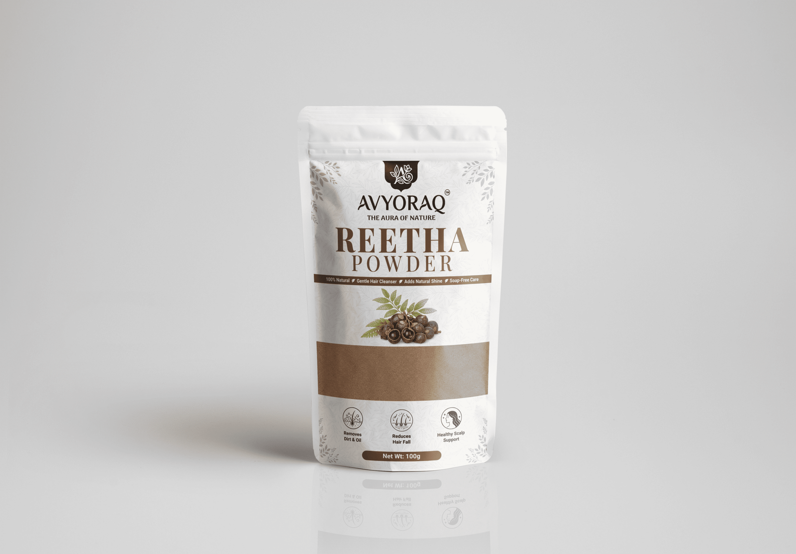 Avyoraq Reetha Powder for Natural Hair Cleansing – 100g