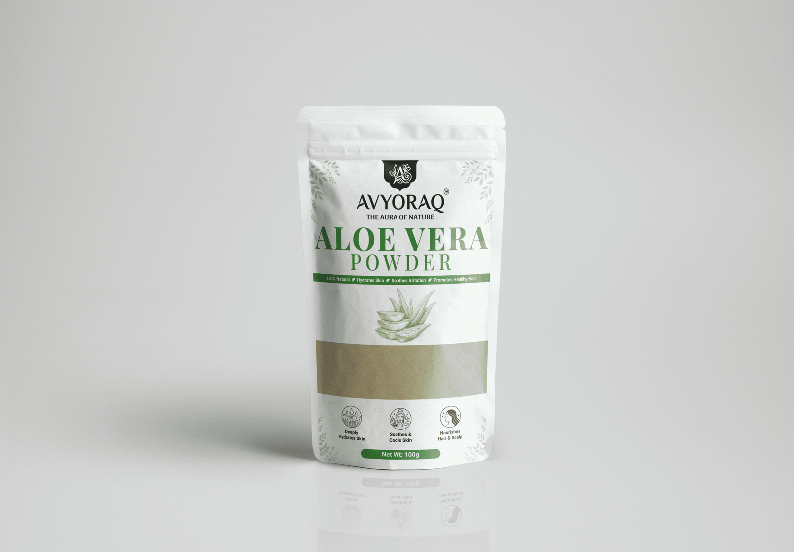Avyoraq Aloe Vera Powder for Skin & Hair Care – 100g