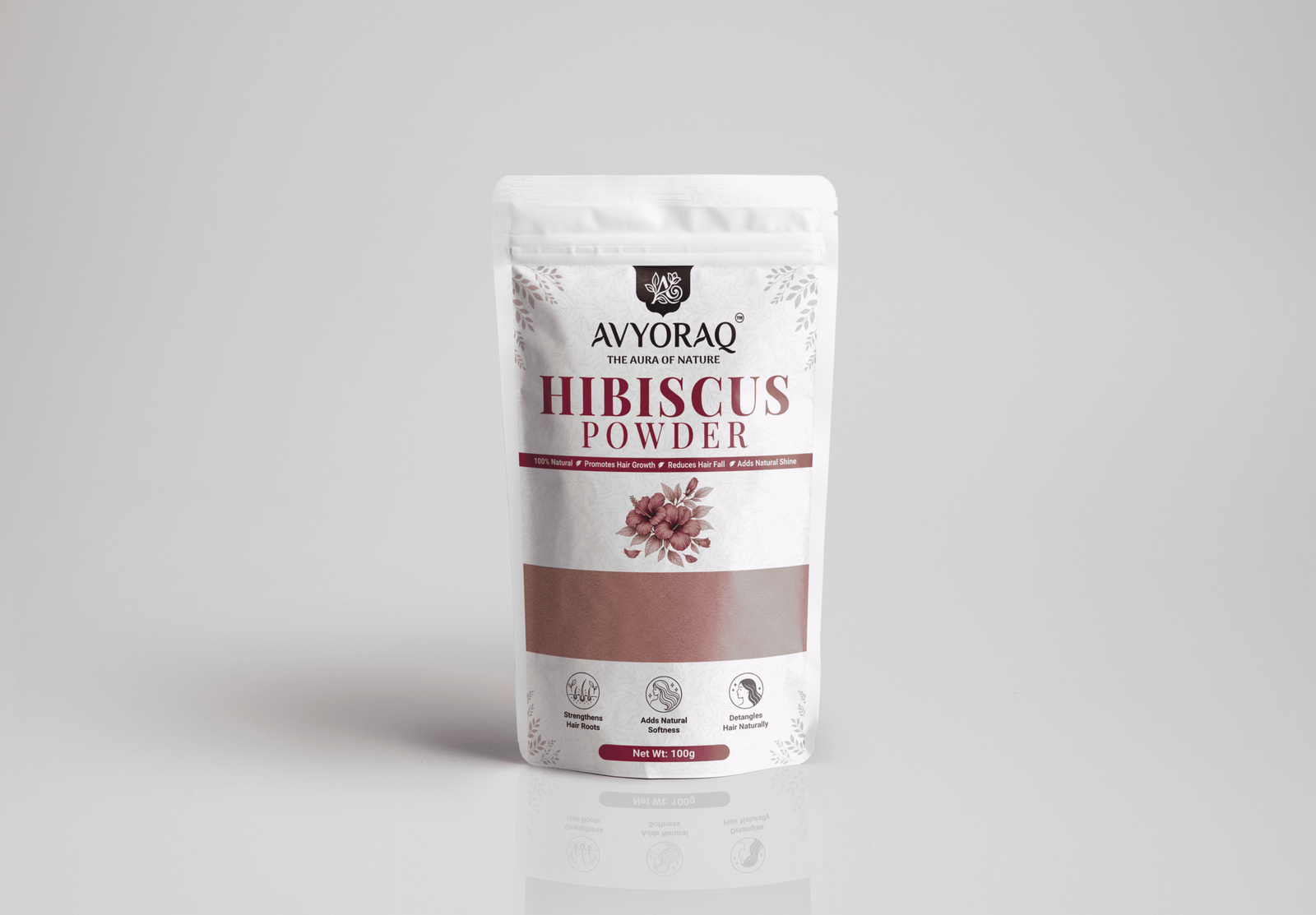 Avyoraq Hibiscus Powder for Hair Nourishment & Shine – 100g
