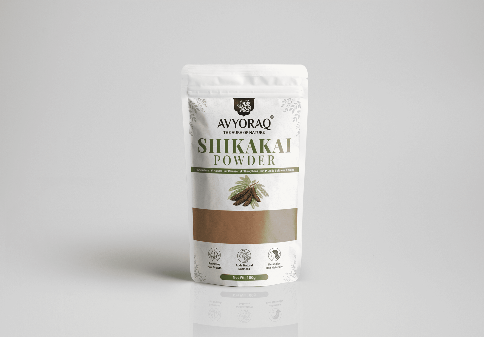 Avyoraq Shikakai Powder for Soft & Strong Hair Care – 100g